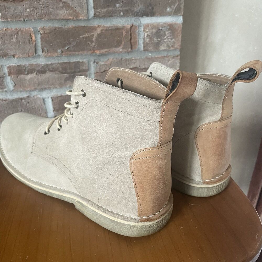 Asos Suede Desert Boots Men's Size 13 Light Beige Lace-Up Chukka Tab Doc Preppy